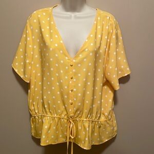 Yellow polka dot blouse
